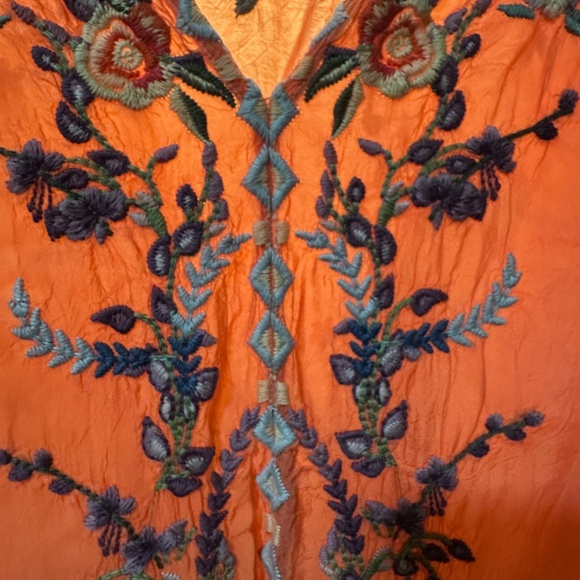 Johnny Was Embroidered Blouse - Coral Floral (M) - Picture 3 of 7